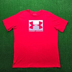 Under Armour Tshirt‎ Mens 2XL Red Short Sleeve Athletic Activewear Workout